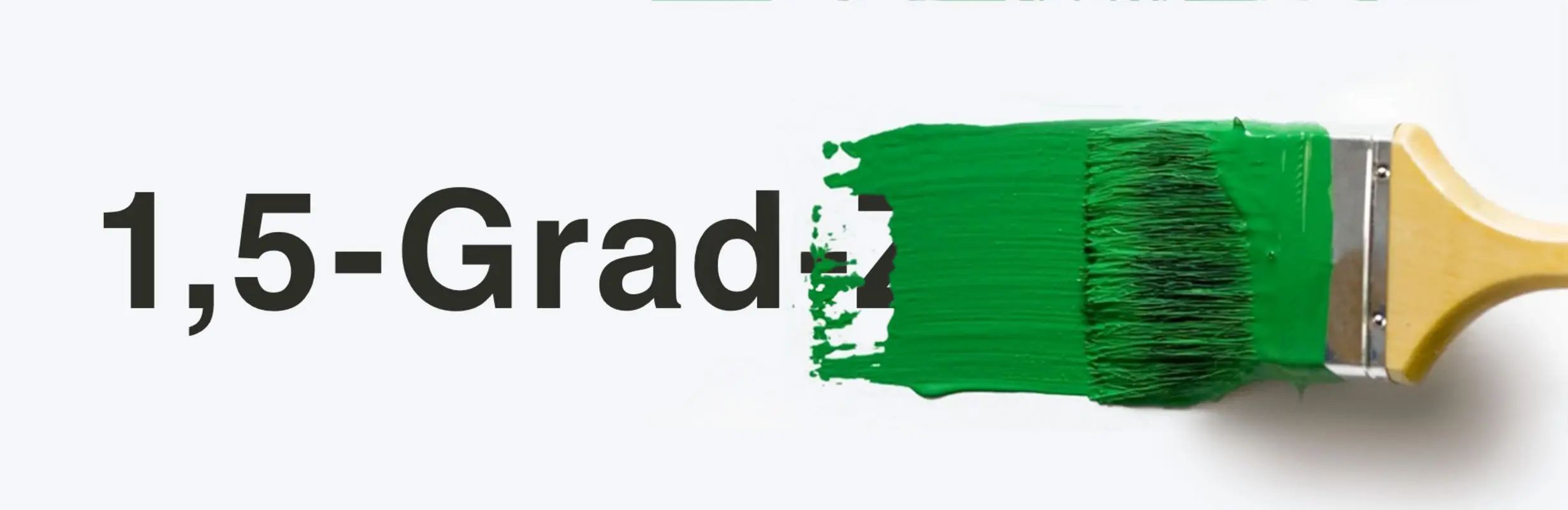 1,5-Grad Schriftzug mit grünem PInsel