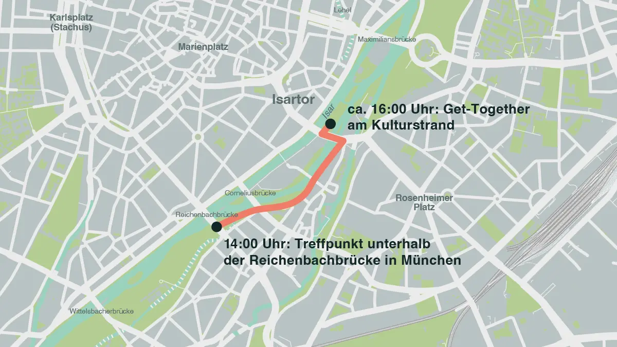 Karte Route Polarstern Isar Cleanup 2026