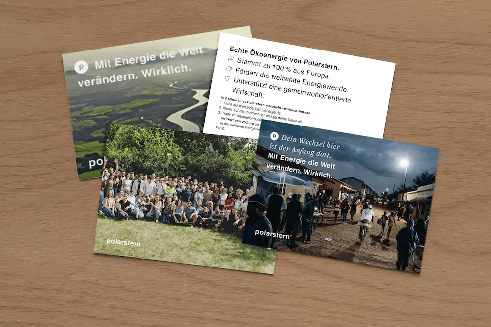 Eine Gruppe von Postkarten