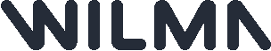 Dunkelblauer, stilisierter Text mit der Aufschrift „WILMN“.